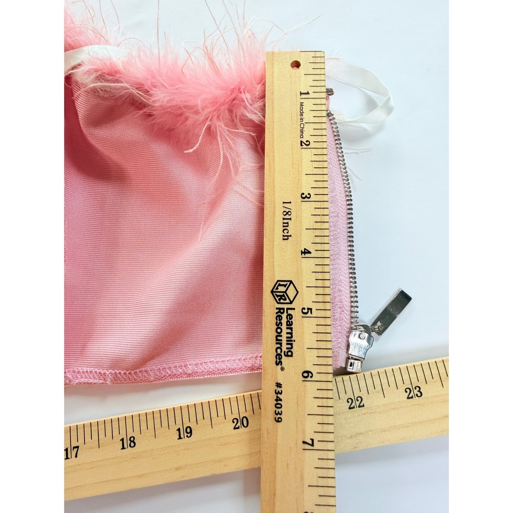 superdown Revolve Ramona Pink Feather Bandage Corset Top Womens S Zip Back - Picture 8 of 10